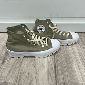 Converse Sage Green High-Tops with White Soles
